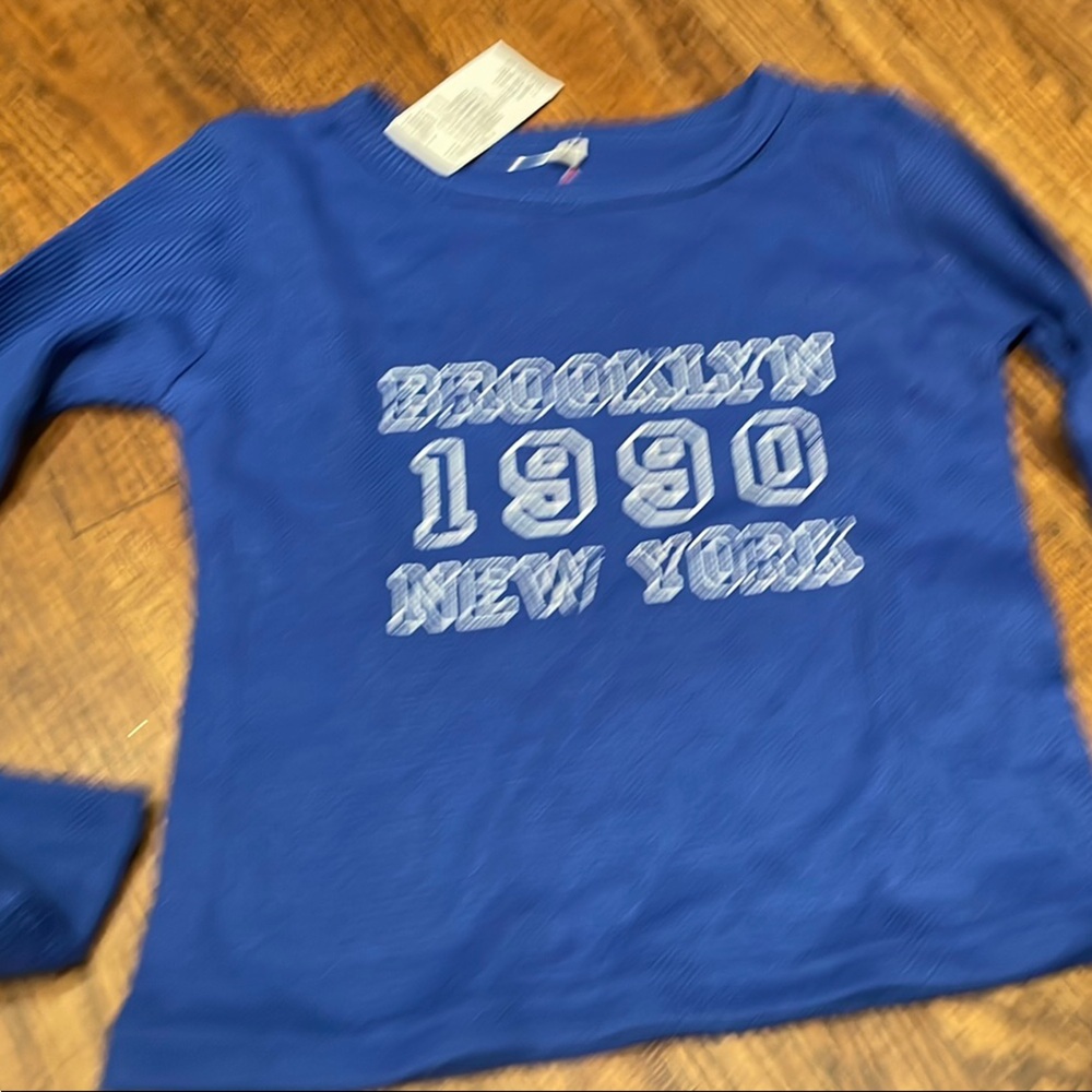 Blue Kids Shirt with Brooklyn 1990 Print